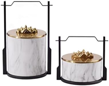 דגם רנסלט חדר קישוט רך דפוס הר מתכת האחסון עגול קופסת תכשיטים קופסת תכשיטים (צבע: A, גודל