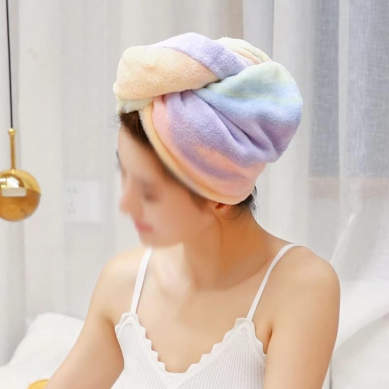 Quanjj Microfiber מגבת שיער שיער ליידי מגבת אמבטיה רכה אשה טורבן טורבן עטוף כלי רחצה