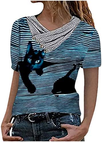 נשים חולצות גדול נשים מקרית חולצות עם צווארון כפתורי הדפסה קצר שרוול סוודרים חולצה חולצות לנשים מקרית