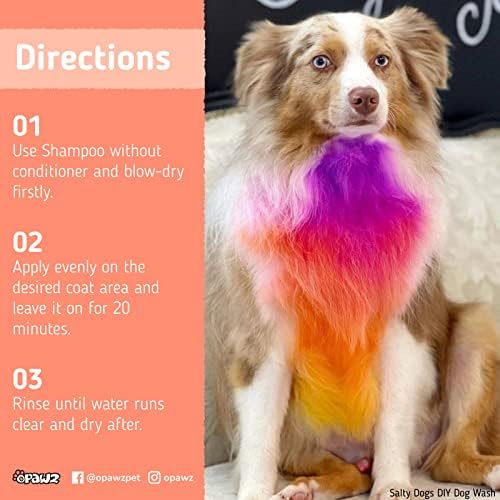 ניתן לרחוץ צבע שיער כלב חצי קבוע למחצה, צבע כלב פיגמנט בכיתה מזון, צבע שיער מחמד לא רעיל לכלבים,