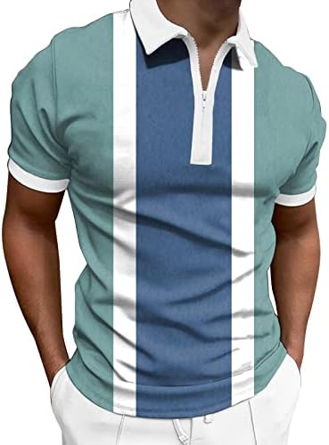 חולצות פולו לגברים של XXBR חולצות קיץ בלוק שרוול קצר רבע דש רוכסן ניגודיות גולף חולצה חולצה חולצה חולצה