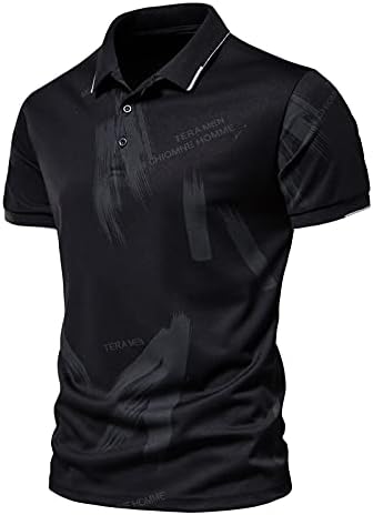 חולצות פולו לגברים שרוול קצר צבע אופנה חוסם גולף פולו חולצת צווארון אתלטית חולצת טניס חולצות חולצות