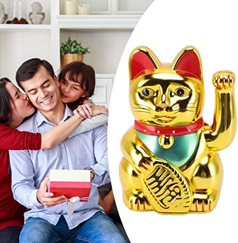 מזל מזל חתיכה, חתול ברי מזל יפני עם זרוע מנופפת, פנג שואי מזל טוב מצלון חתול, סוללה המופעלת על סוללה עושר זהב