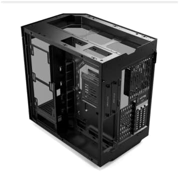 הייט י60 מודרני אסתטי כפול תא אמצע מגדל אטקס מחשב משחקי מקרה רק, שחור