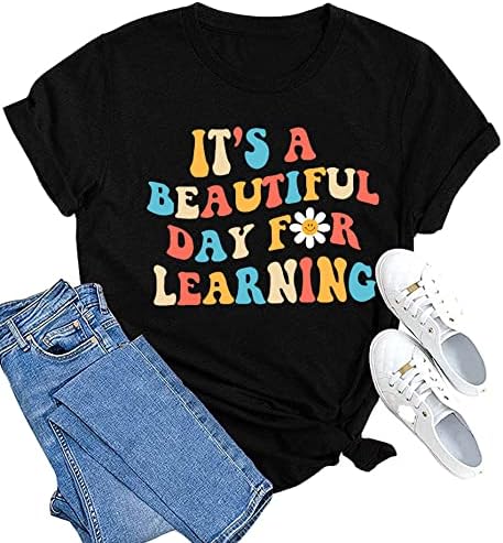 נשים מורה חיים חולצה מורה מתנה קצר שרוול חולצות זה יפה יום ללימוד חולצה