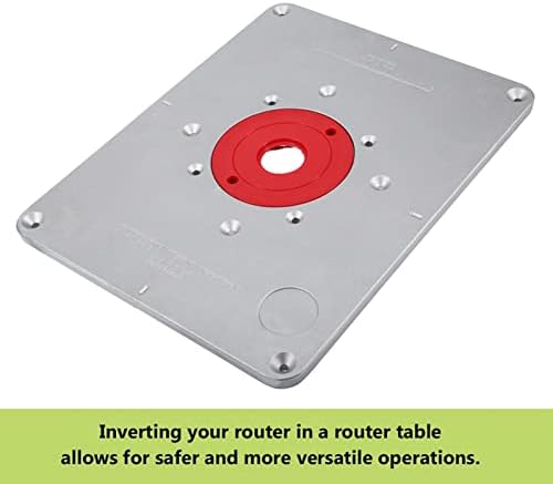 HFFHEER Aluminum Sloy Router Table Plate עם טבעת הכניסה והתקנת ברגים