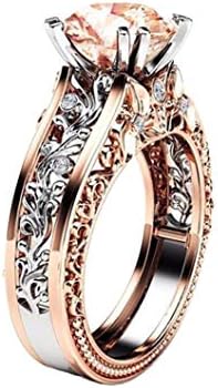 הבטחת טבעות לחברה סטרלינג כסף אופנה חתונה הפרדת רוז פרחוני טבעת זהב נשים אירוסין