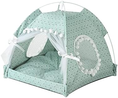 סלאטיום חיות מחמד אוהל בית אוהל פרחים הדפס חתולים סגורים מיטת אוהל מקורה מתקפל מקפלת ניידת נעימה קיטי מלונה