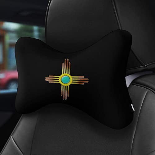 ZIA SUN PUEBLO NEW MEXICO מכונית כרית צוואר כרית של 2 תמיכה בצוואר נוחה כרית ראש כרית ראש קצף זיכרון למושב מכונית