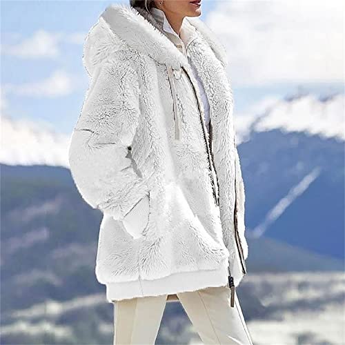 פלאפי צמר חורף מעילי נשים לרכוס סלעית להאריך ימים יותר מעילים חם סתיו וחורף להאריך ימים יותר עם כיסים