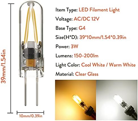 אורות מתח נמוך של אפמן 20 יחידות 12 וולט מיני גרם 4 נורות לד נימה נימה זכוכית כיסוי נר מנורה