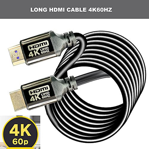 כבל HDMI 4K 15 רגל 2.0 18 ג'יגה -ביט לשנייה, כבלי HDMI במהירות גבוהה 4K60 2K120 1080P EARC HDR