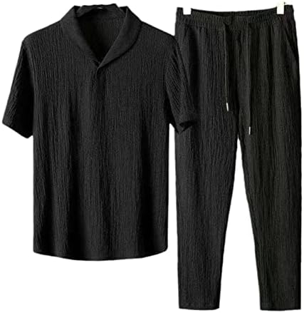 מכנסי שרוול קצרים מגדירים חליפת פנאי קיץ גברים אימונית דק