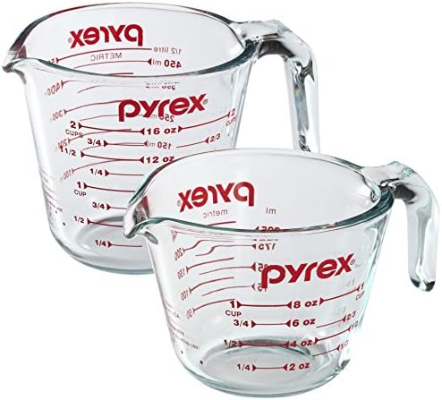 פיירקס הכנה 2-חתיכה זכוכית מדידת סט, 1 ו 2-כוס, 2 חבילה, ברור