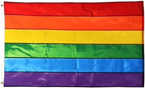 סדרת אנלי אוורסטרונג דגל קשת דגל גאווה גיי 3 על 5 רגל ניילון כבד לחודש מצעד הלהט 'ב יום הגאווה הלהט' ב