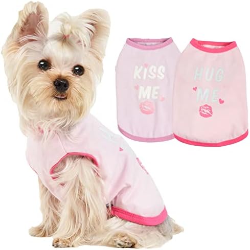 2 חבילות חולצות כלבים בגדי כלבים בינוניים, חולצת כלבים של חודש חודש כלבים ללא שרוולים הגנה מפני