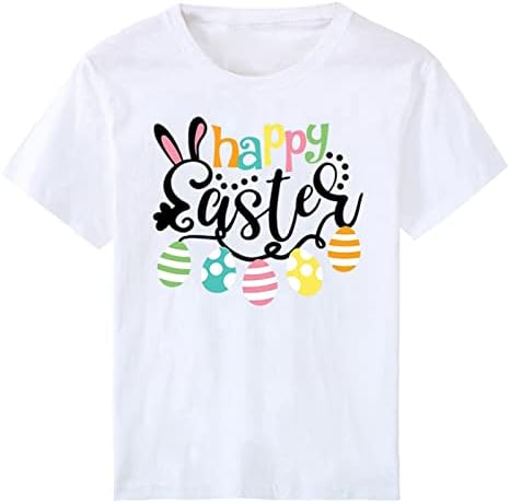 חולצת טריקו של יום חג הפסחא שמח לנשים מצחיק דפוס חמוד ביצה מכתב חג הפסחא