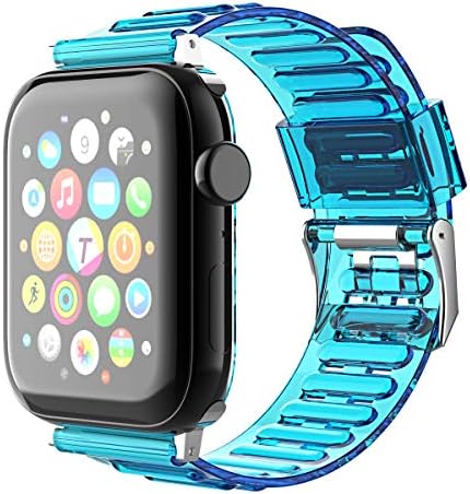 להקת שעון Magwei תואמת להקת Apple Watch 38 ממ 40 ממ 41 ממ 42 ממ 44 ממ 45 ממ, שקופה רצועת ספורט ברורה ברורה