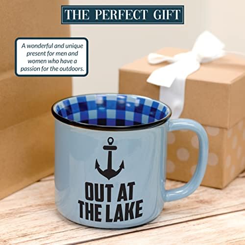 ביתן - בחוץ באגם - כוס ספל קפה 18 גרם לסירות אגם חיצוניות מתנה לנשים מתנה