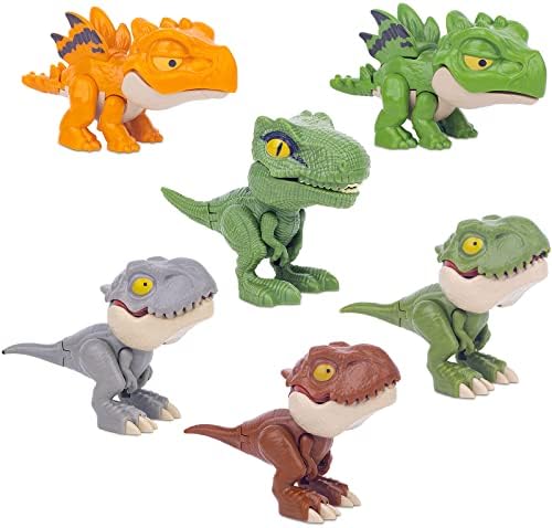 6 דינוזאורים נושכים אצבעות בובות מודל דמות צעצועים חידושים עם הגפיים גמישות עבור 3 4 5 6 7 8 ילדים