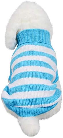 סוודרים של גורי הונפרד לכלבים בינוניים חולצות ילדה אופנה חורף סוודר חם מרווח צבע בגדי חיות מחמד סוודר