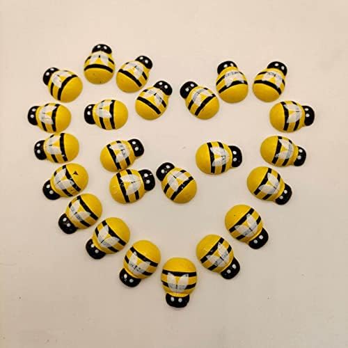 24 עץ 3 ד דבורה תכשיטים זולים צהוב צבוע שטוח בחזרה דבורים9