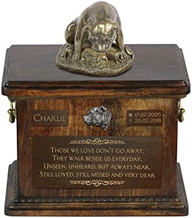 אנגלית סטפורדשייר טרייר 4, כד עבור כלב אפר זיכרון עם פסל, חיות מחמד של שם וציטוט-ארטדוג אישית