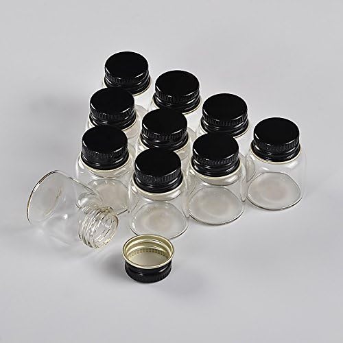 8 מל מיני זכוכית בקבוקים אטומים עם בורג אלומיניום מתכת בקבוקי זכוכית כובע שחור מתנה כדורי ממתק