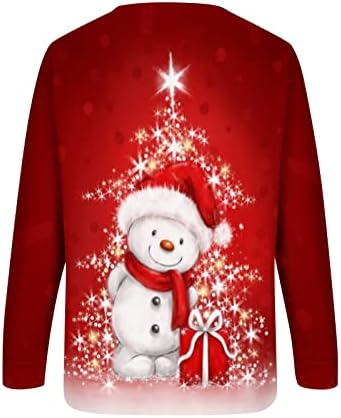 חג המולד בסוודרים סווטשירט לנשים בתוספת גודל חמוד שלג גמד הדפסה מזדמן בבאגי ארוך שרוול סתיו חולצות