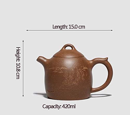 420 מל סיר תה סגול חימר סגול קומקום בעבודת יד קומקום עפרות גולמיות טקס תה סיני
