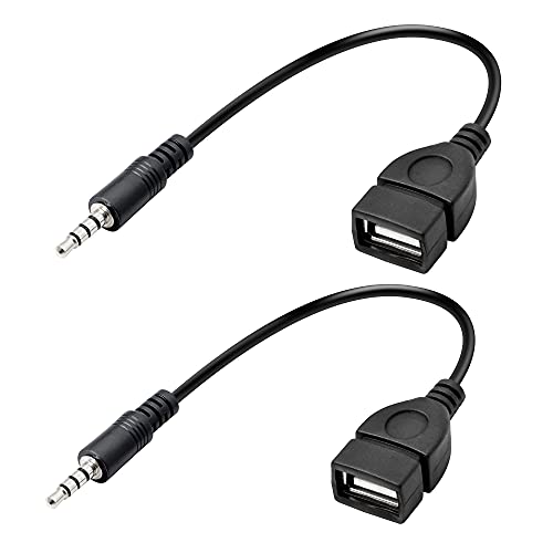 Meiriyfa 3.5 ממ AUX AUX AUDIO PLUG MAMER ל- USB 2.0 כבל ממיר מתאם OTG נקבה, כבל טעינה של נתוני AUX AUX ל- USB עבור