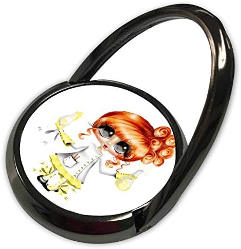 3 דרוז אן מארי באו - איורים חמודים - מדען ילדה חמודה עם איור עיניים גדולות - טבעת טלפון