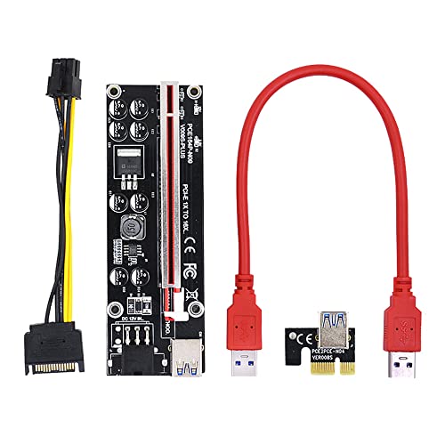 1PCS VER009S פלוס PCI EXPRESS PCIE PCI-E RISER כרטיס SATA 1X עד 16X 6PIN POWER USB 3.0 כבל מתאים לכרטיס