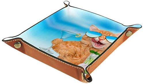 מגשי שולחן במשרד מוום, ים חתול כלב מחזיק לוח ריק, עור שרות מגש סוראז ' קופסות קטן לתפוס מגש עבור בית משרד