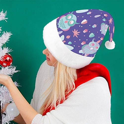 חג המולד סנטה כובע, חמוד רומנטי ינשופים חג המולד חג כובע למבוגרים, יוניסקס נוחות חג המולד כובעי