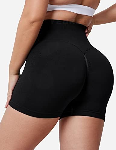 Yeoreo נשים מקצועיות אימון מכנסיים קצרים 3.6 מכנסיים קצרים מקצרים חלקים עם מותניים גבוהים קווי