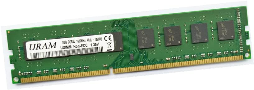 זיכרון שולחן עבודה של URAM 8GB DDR3L/DDR3 1600MHz PC3L-12800U 1.35V DIMM SAMSUNG IC RAM מקל לשדרוג מחשב, ירוק