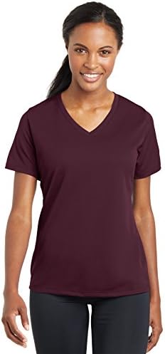 ספורט-טק נשים Posicharge Racermesh V-Neck Tee. LST340, ניאון