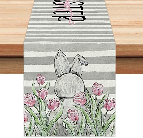 ארקני פסחא שולחן רץ 72 סנטימטרים, ארנב צבעוני קפה בית אוכל מקורה עונתי אביב חג החווה שולחן דקור ב 378
