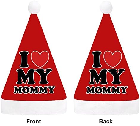 אני אוהב את אמא שלי חג המולד כובע סנטה כובעי חג המולד עץ קישוטי חג דקור מתנות למבוגרים נשים משפחת גברים