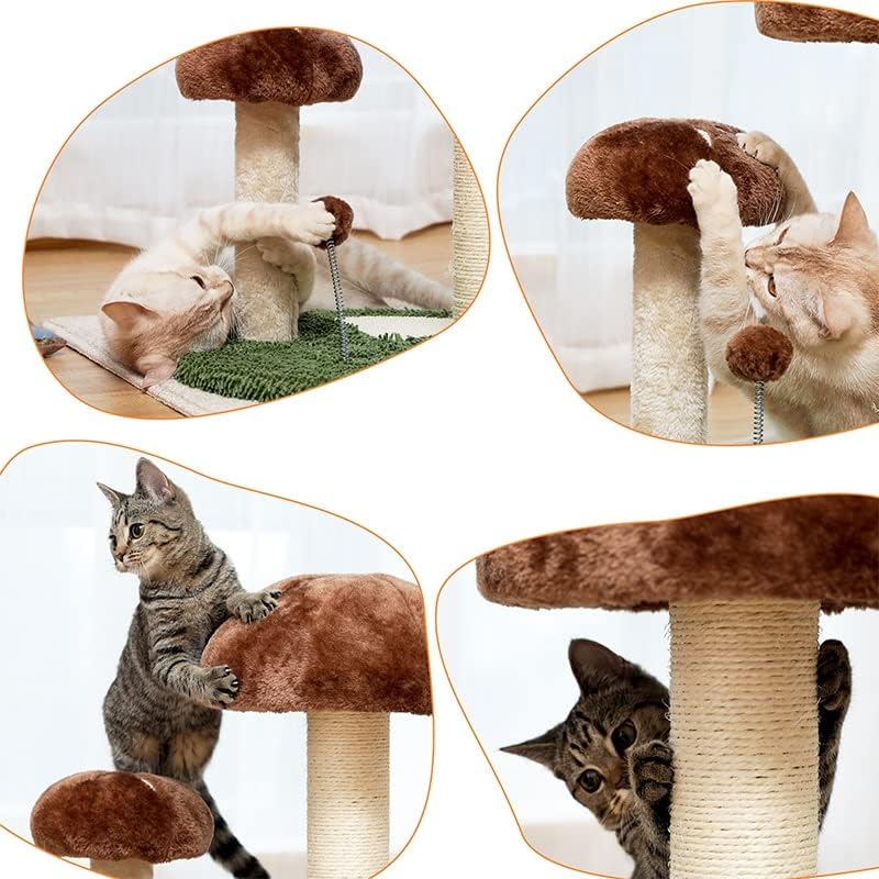 חגיגי חתול גרוד קקטוס עץ מגדל עם סיסל חבל חתול טיפוס מסגרת עם חג המולד קישוט