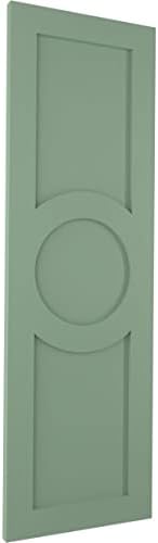 Ekena Millwork TFP001AC12X045TG FIT TRUE PVC CENTER CIRCLE ARTS ומלאכות תריסי הרכבה קבועים ,, 12 W, ירוק