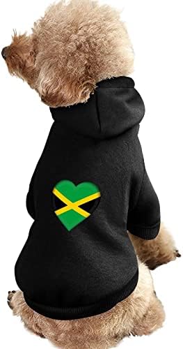 דגל ג'מייקני לבבי לב כלב קפוצ'ונים חיל מחמד חורף סווטשירטים כלבים חמים לכלבים בינוניים קטנים
