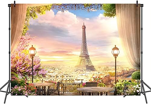 רקע מגדל אייפל פריז 5 * 3 רגל פוליאסטר נוף עיר מרפסת נוף רחוב נוף רקע אווירי מרפסת נושא חתונה כלה מקלחת המפלגה