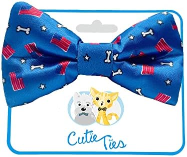 עניבות חמודות עניבות כלב דגלים ארהב - 2 x 4 עניבות קשת באיכות פרמיום לכלבים - עניבת כלבים מפוארת עם החלקה