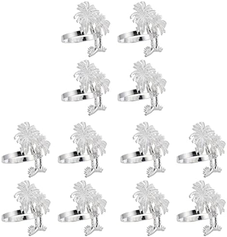 Sosoport 12 יחידות קוקוס קוקוס עץ דקל טבעות מפיות אמצעי מפיות ידידותיים לסביבה