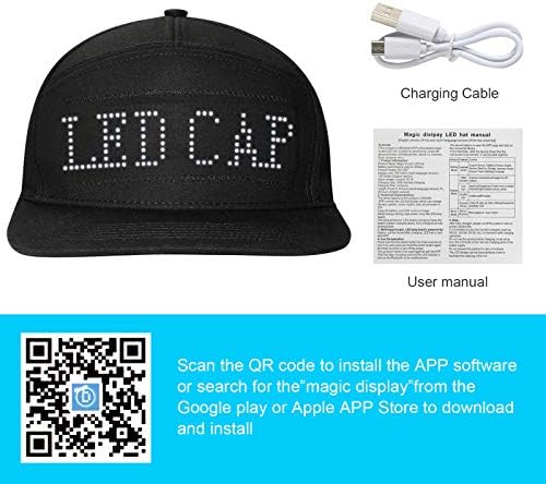 כובעי LED Liovode, כובעי LED תצוגה הודעת כובע מגניב של Bluetooth לעריכה למסיבה