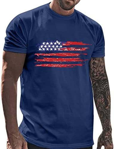 חייל גברים של UBST שרוול קצר חולצות פטריוטיות, יום העצמאות רטרו רטרו במצוקה דגל אמריקאי קיץ סלים