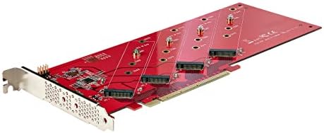 Startech.com Quad M.2 כרטיס מתאם PCIE, PCIE X16 עד Quad NVME או AHCI M.2 SSD