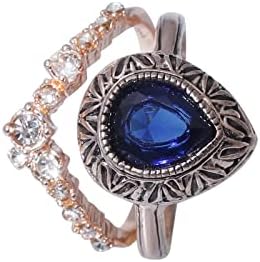 2023 תכשיטים חדשים אופנה תכשיטים טבעת כחולה בהירה לנשים טבעת עגולה טבעת עגולה טבעות ולנטיין טבעת